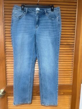 Time and Tru Women's Straight Leg Jeans in Medium Blue Wash